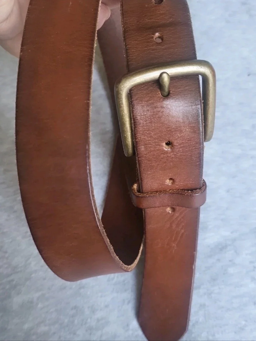 Vintage Brooks Brothers Work Belt Mens 40 Brown Leather Brass Buckle USA Made